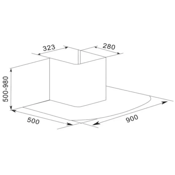 CANDY - CMGL968X - Hotte decorative murale - 579 m3/h