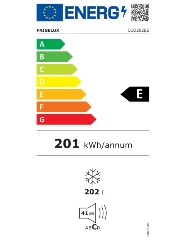 FRIGELUX - CCO202BE - Congélateur coffre - 202 litres - ELECTRO PO - étiquette énergétique