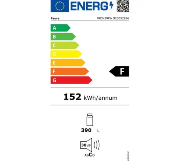 FAURE - FRDN39FW - Réfrigérateur 1 porte - 390 litres - ELECTRO PO - étiquette énergétique