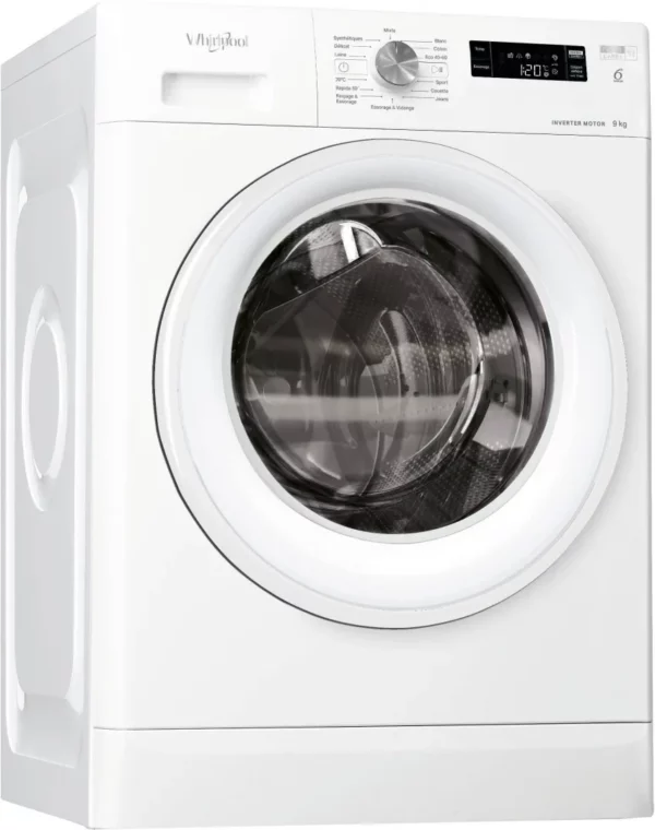 WHIRLPOOL - FFSNA9258WFR - Lave-linge frontal - 9 kg - Vue de face - Classe: B - Disponible chez Electro PO