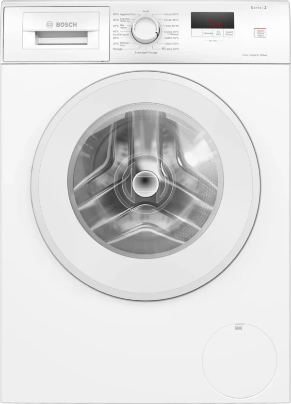 Lave-linge frontal BOSCH WGE02406FR de 7 kg - Vue de face - Disponible chez Electro PO