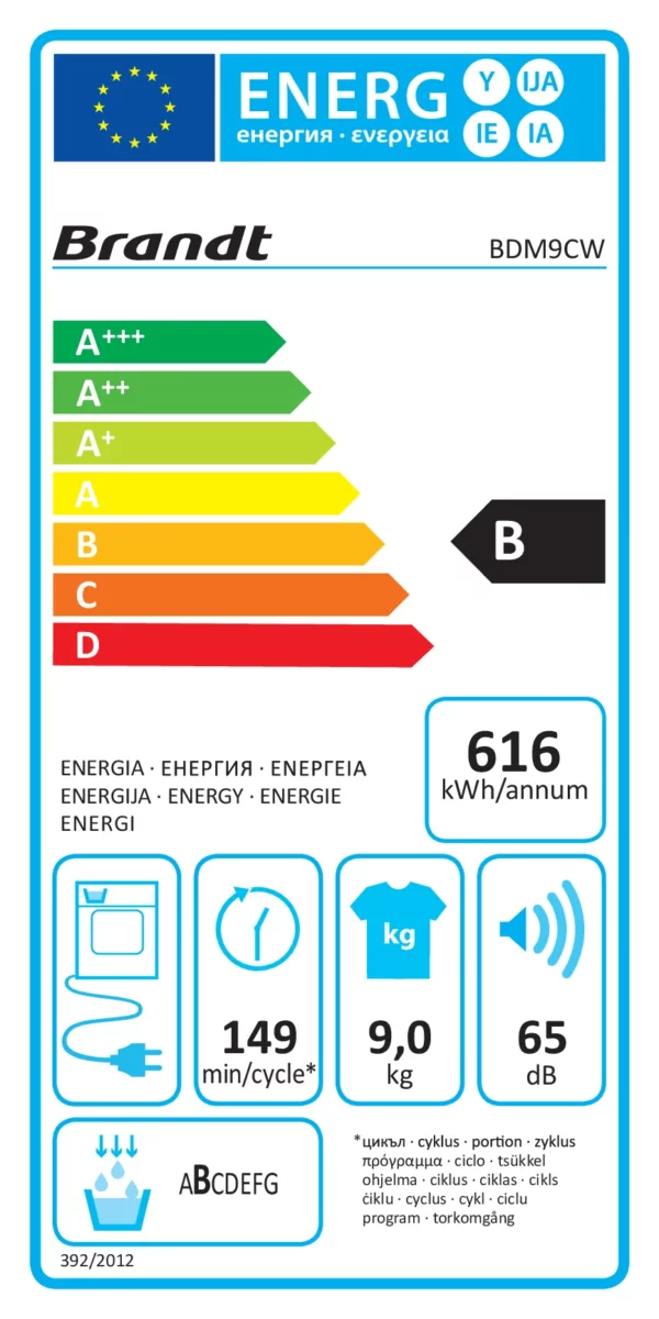 BRANDT - BDM9CW -Sèche-linge - 9kg – Image 3