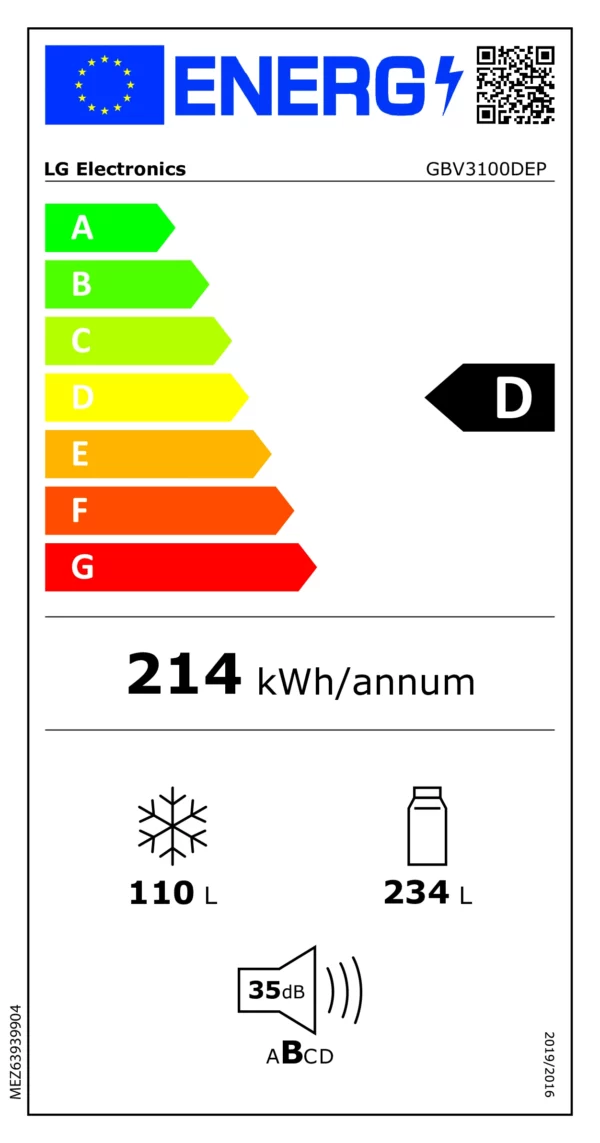 LG - GBV3100DEP - Réfrigérateur combiné congélateur bas – Image 5