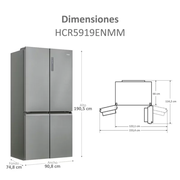 HAIER - HCR5919ENMM - Réfrigérateur Américain multi-portes - 643 L – Image 3