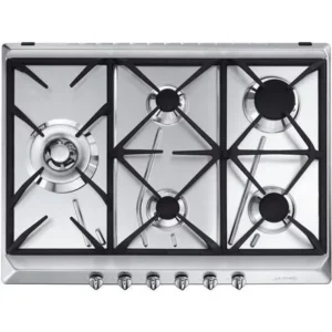 plaque de cuisson gaz SMEG SRV575GH5 inox brossé 5 foyers
