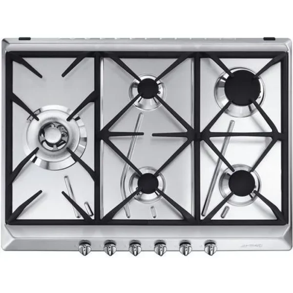 plaque de cuisson gaz SMEG SRV575GH5 inox brossé 5 foyers