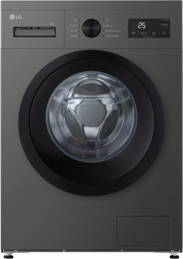 Lave-linge LG F84N14SLS 8 kg gris vapeur Steam™