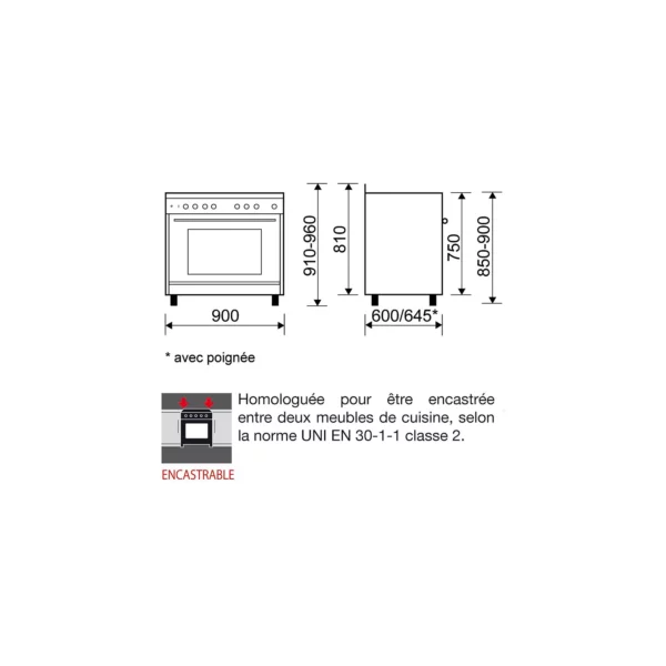 GLEM - GE960CVIX2 - Piano de cuisson gaz – Image 2