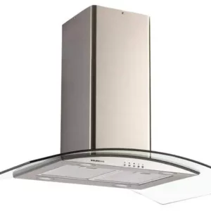 Hotte îlot GHI9100IX en verre galbé et inox 90 cm