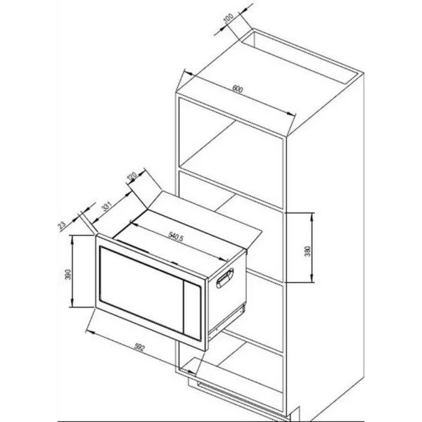 SAUTER - SMS7121X - Micro-ondes encastrable - 26L – Image 3