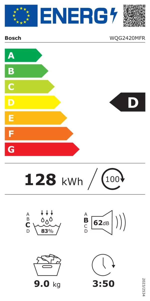 BOSCH - WQG2420MFR - Sèche-Linge Pompe à chaleur - 9kg – Image 5
