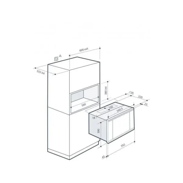 DE DIETRICH - DME7121A - Micro-ondes encastrable - 26L – Image 2