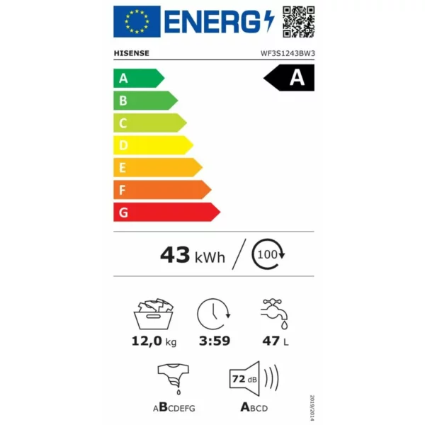 HISENSE - WF3S1243BW3 - Lave-linge frontal - 12kg – Image 4